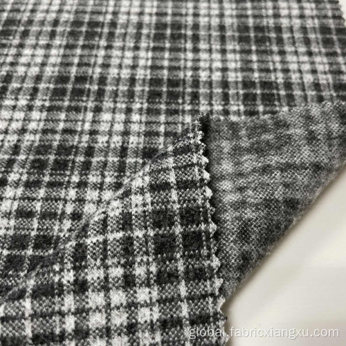 Polyester Tartan Fabric Fleece Brushed material clothes Fabric For Winter Coat Manufactory